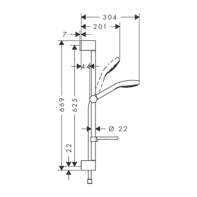 HansGrohe Croma Select E Duş Seti Vario, 65 Cm Duş Barı Ve Sabunluk İle - 26586400 - 2