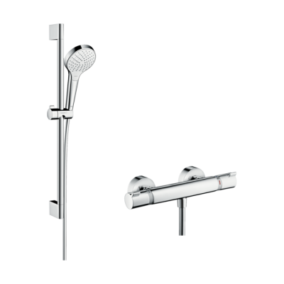 HansGrohe Croma Select S Aplike Duş Sistemi Vario, Ecostat Comfort Termostat Ve 65 Cm Duş Barı İle - 27013400 - 1