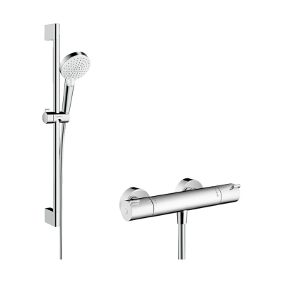 HansGrohe Crometta Aplike Duş Sistemi Vario, Ecostat 1001 Cl Termostat Ve 65 Cm Duş Barı İle - 27812400 - 1