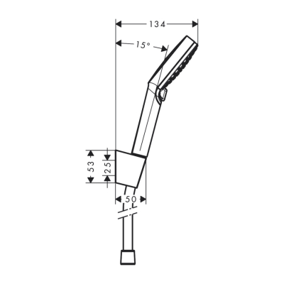 HansGrohe Crometta Duş Askı Seti Vario, 125 Cm Duş Hortumu İle - 26691400 - 2