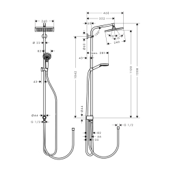 HansGrohe Crometta E Duş Kolonu 240 1 Jet, Ecosmart, 9 Lt/Dk, Reno - 27289000 - 2