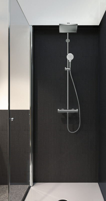 HansGrohe Crometta E Duş Kolonu 240 1 Jet, Ecosmart, Termostat İle - 27281000 - 3
