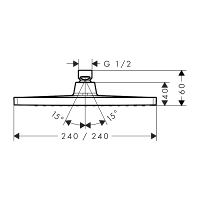 HansGrohe Crometta E Tepe Duşu 240 1 Jet - 26726000 - 2