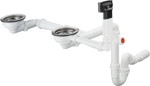 HansGrohe D17 - 10 Manuel Gider Ve Taşma Seti Çift Hazneli Granit Eviye İçin - 43928000 - HANSGROHE