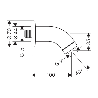 HansGrohe Duş Dirseği 10 Cm - 27438000 - 2