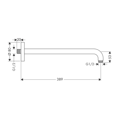 HansGrohe Duş Dirseği 38.9 Cm - 27413670 - 2