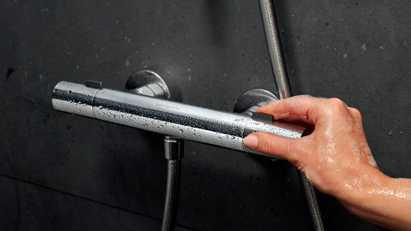 HansGrohe Ecostat E Termostatik Duş Bataryası, Aplike - 15773000 - 2