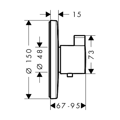 HansGrohe Ecostat S Termostat Yüksek Debi, Ankastre Montaj - 15756000 - 2