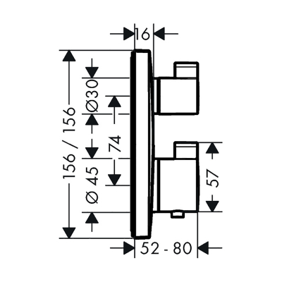 HansGrohe Ecostat Square Termostat Ankastre Montaj, 1 Çıkış İçin - 15712000 - 2