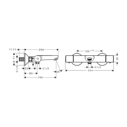 HansGrohe Ecostat Termostatik Banyo Universal Aplike - 13123000 - 2