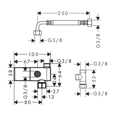 HansGrohe Ecostat Tezgah Altı Termostatı Aplike - 15346000 - 2