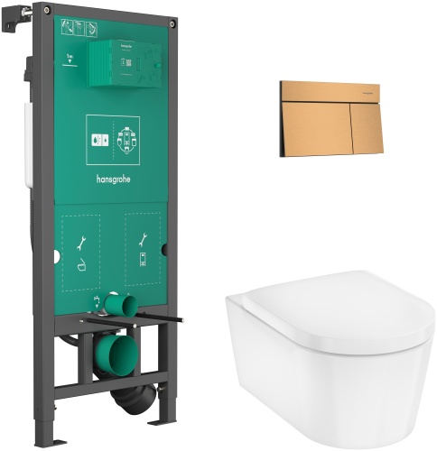 Hansgrohe EluPura S WC Komple Set, iFrame üniversal gömme rezervuar ve iFrame Element E gömme rezervuar paneliyle birlikte - 60303140 - HANSGROHE