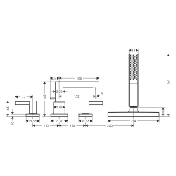 HansGrohe Finoris 4 - Delikli Küvet Kenarı Banyo Bataryası Sbox İle - 76444700 - 2