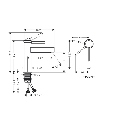 HansGrohe Finoris Tek Kollu Lavabo Bataryası 110 Coolstart, Bas - Aç Gider Seti İle - 76024700 - 2