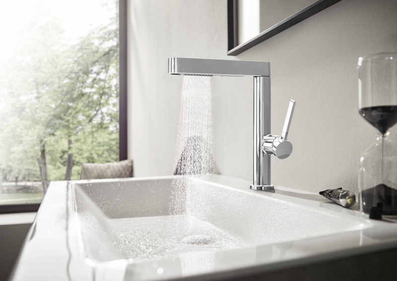 HansGrohe Finoris Tek Kollu Lavabo Bataryası 230, Çekilebilir El Duşu, 2Jet Ve Bas - Aç Gider Seti İle - 76063000 - 2