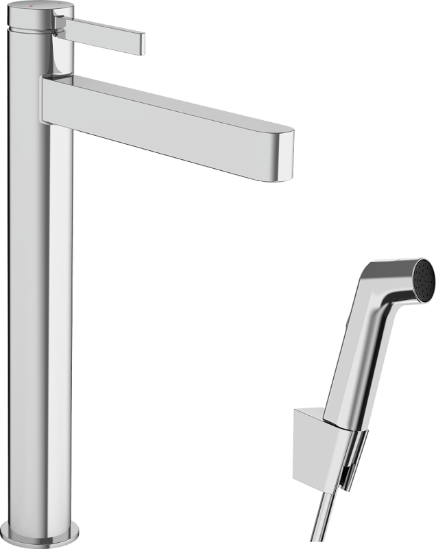 HansGrohe Finoris Tek Kollu Lavabo Bataryası 260, Bidette El Duşu Ve 160 Cm Duş Hortumu İle - 76220000 - 1