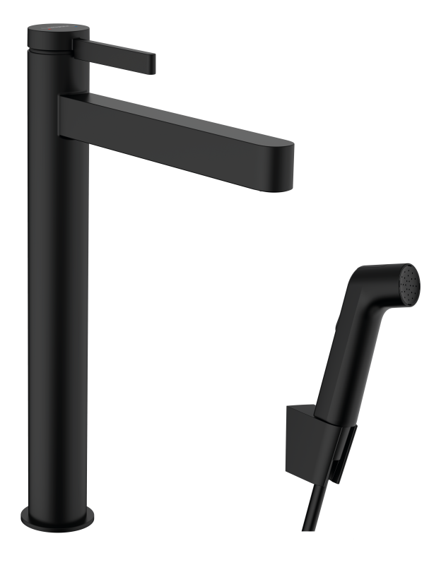 HansGrohe Finoris Tek Kollu Lavabo Bataryası 260, Bidette El Duşu Ve 160 Cm Duş Hortumu İle - 76220670 - 1