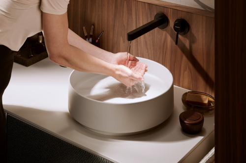 HansGrohe Finoris Tek Kollu Lavabo Bataryası Ankastre Duvara Monte 22,8 Cm Gaga İle - 76050670 - 5