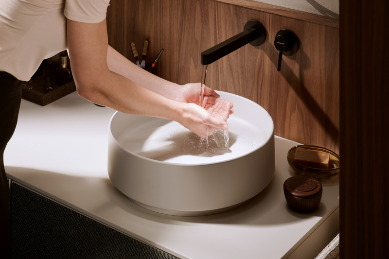 HansGrohe Finoris Tek Kollu Lavabo Bataryası Ankastre Duvara Monte 22,8 Cm Gaga İle - 76050670 - 5