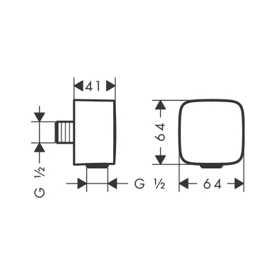 HansGrohe Fixfit Gönye Çıkış Çek Valf İle - 26457000 - 2