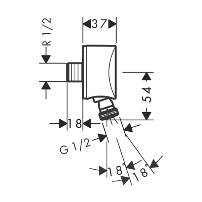 HansGrohe Fixfit Gönye Çıkış S Çek Valf Ve Pivot Bağlantı İle - 27506000 - 2