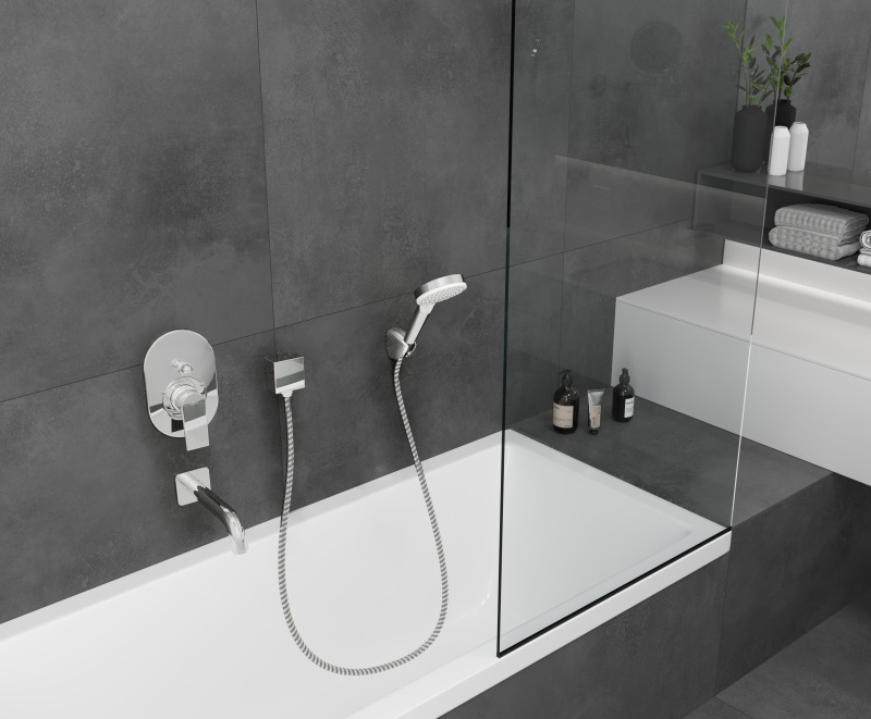 HansGrohe Fixfit Gönye Çıkış Square Çek Valf İle - 26455000 - 2