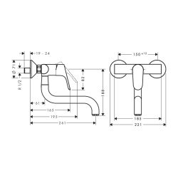 HansGrohe Focus M41 Tek Kollu Eviye Bataryası Duvardan Kısa Gaga, 1Jet - 31825000 - 2