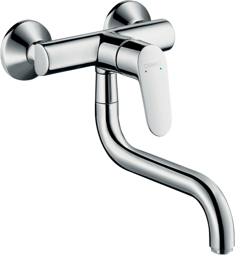 HansGrohe Focus M41 Tek Kollu Eviye Bataryası Duvardan Kısa Gaga, 1Jet - 31825000 - 1