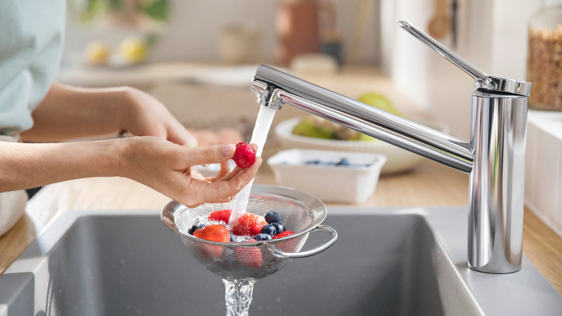 HansGrohe Focus M42 Tek Kollu Eviye Bataryası 120, Coolstart, Ecosmart, 1Jet - 71805000 - 2