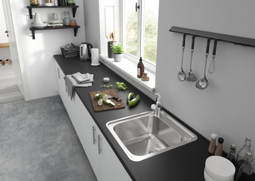 HansGrohe Focus M42 Tek Kollu Eviye Bataryası 150, Çekilebilir Gaga, 1Jet - 71814000 - 5