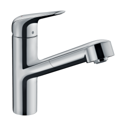 HansGrohe Focus M42 Tek Kollu Eviye Bataryası 150, Çekilebilir Gaga, 1Jet, Sbox - 71829000 - 1