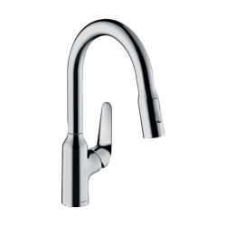 HansGrohe Focus M42 Tek Kollu Eviye Bataryası 180, Çekilebilir El Duşu, 2Jet - 71801000 - 1