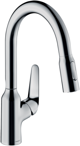 HansGrohe Focus M42 Tek Kollu Eviye Bataryası 180, Çekilebilir El Duşu, 2Jet - 71801000 - 1