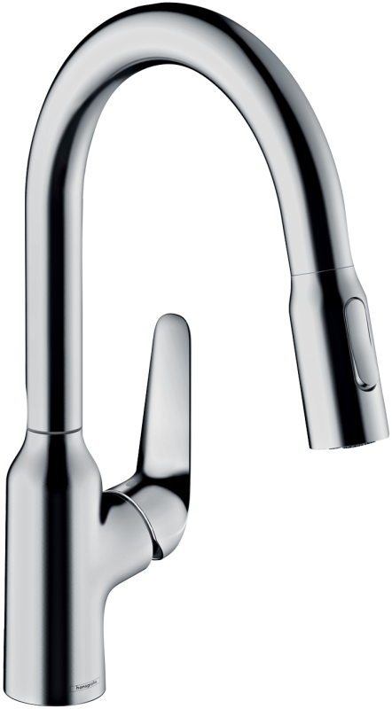 HansGrohe Focus M42 Tek Kollu Eviye Bataryası 180, Çekilebilir El Duşu, 2Jet - 71801000 - 1