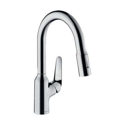 HansGrohe Focus M42 Tek Kollu Eviye Bataryası 180, Çekilebilir El Duşu, 2Jet, Sbox - 71821000 - 1