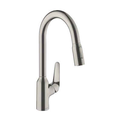 HansGrohe Focus M42 Tek Kollu Eviye Bataryası 220, Çekilebilir El Duşu, 2Jet - 71800800 - 1