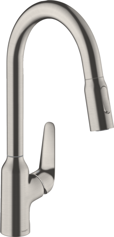 HansGrohe Focus M42 Tek Kollu Eviye Bataryası 220, Çekilebilir El Duşu, 2Jet - 71800800 - 1
