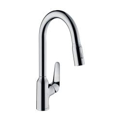 HansGrohe Focus M42 Tek Kollu Eviye Bataryası 220, Çekilebilir El Duşu, 2Jet, Sbox - 71820000 