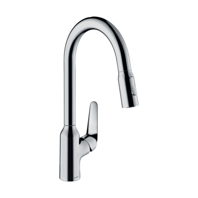 HansGrohe Focus M42 Tek Kollu Eviye Bataryası 220, Çekilebilir El Duşu, 2Jet, Sbox - 71820000 - 1