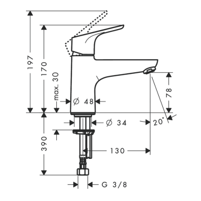 HansGrohe Focus Tek Kollu Banyo Bataryası Monoblok - 31931000 - 2