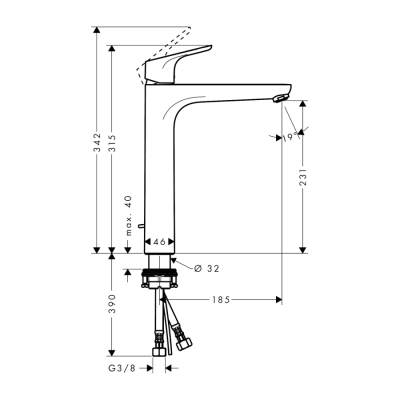 HansGrohe Focus Tek Kollu Lavabo Bataryası 230 Kumandalı - 31531000 - 2