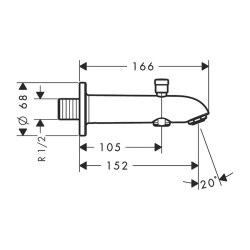 HansGrohe Küvet Gagası 15.2 Cm, Yönlendiricili - 13423000 - 2