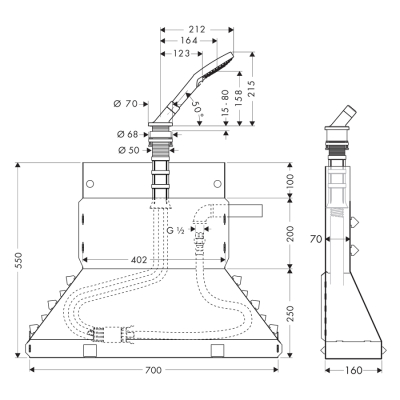 HansGrohe Küvet Kenarı Banyo Seti El Duşu İle - 19418000 - 2