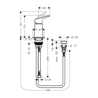 HansGrohe Logis Bide Seti Dikey Sprey İle - 71629000 - 2