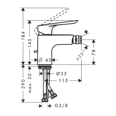 HansGrohe Logis E Tek Kollu Bide Bataryası Kumandalı - 71232000 - 2