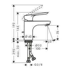 HansGrohe Logis E Tek Kollu Lavabo Bataryası 70 Kumandalı - 71177000 - 2