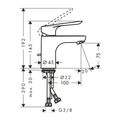 HansGrohe Logis E Tek Kollu Lavabo Bataryası 70 Kumandalı - 71177000 - 2