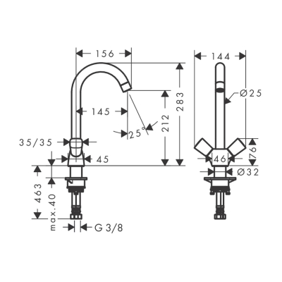 HansGrohe Logis M31 2 - Volanlı Eviye Bataryası 220, 1Jet - 71280000 - 2