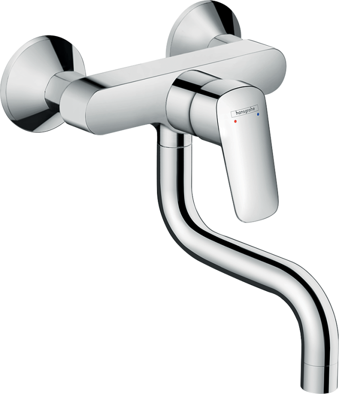 HansGrohe Logis M31 Tek Kollu Eviye Bataryası Duvardan Kısa Gaga, 1Jet - 71836000 - 1