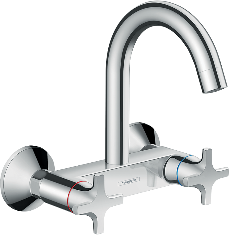 HansGrohe Logis M32 2 - Volanlı Eviye Bataryası Duvardan, Uzun Gaga, 1Jet - 71286000 - 1